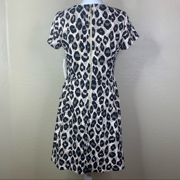 NEW Eliza J Leopard Print Ponte Fit & Flare Dress - Picture 4 of 12